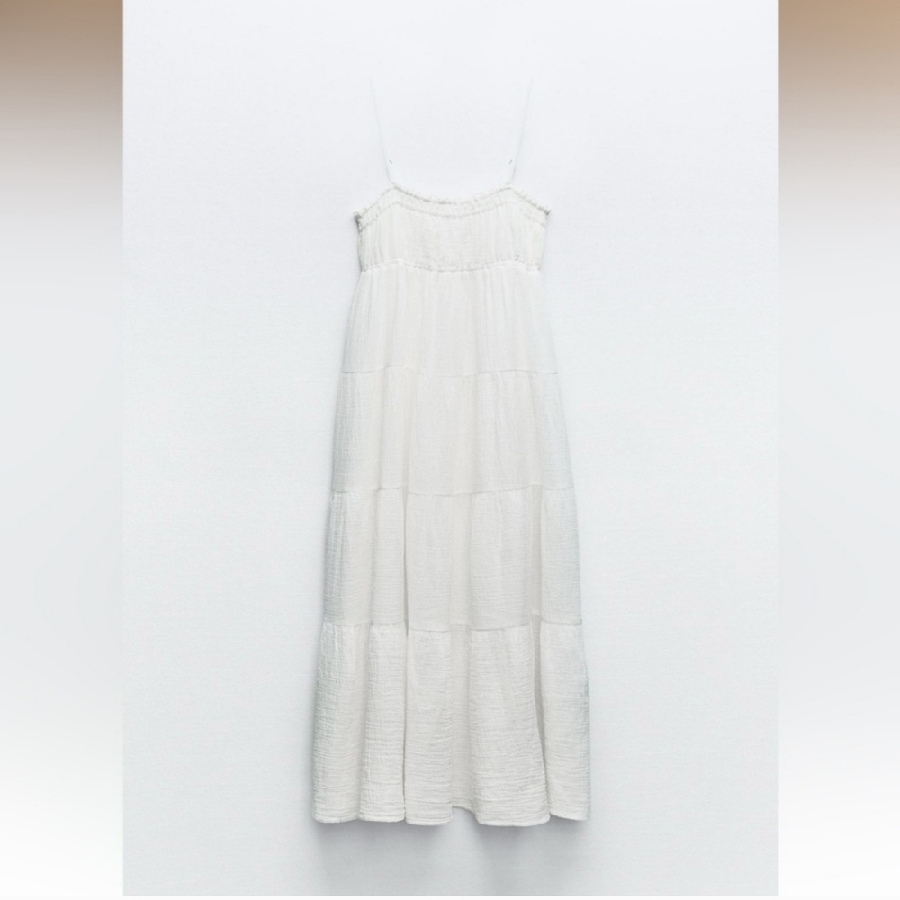 Zara Cotton Maxi Dress White NWT size XL - Picture 11 of 16
